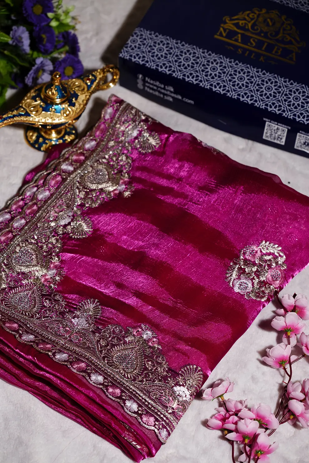 Majenta jemi Chu Georgette party Saree